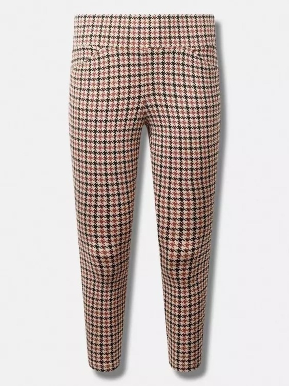 193 torrid 24S 24 Short Orange & Black Checked Cropped Houndstooth Plaid Pants